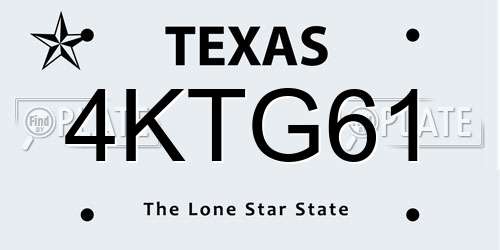 4KTG61 Texas License Plate