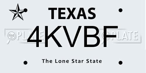4KVBF Texas License Plate