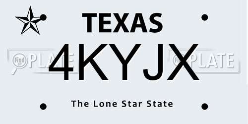4KYJX Texas License Plate