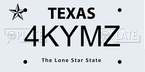 4KYMZ Texas License Plate