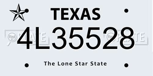 4L35528 Texas License Plate