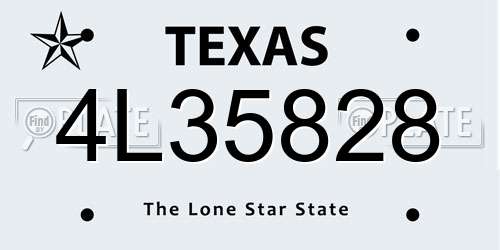 4L35828 Texas License Plate