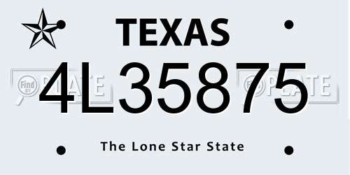 4L35875 Texas License Plate