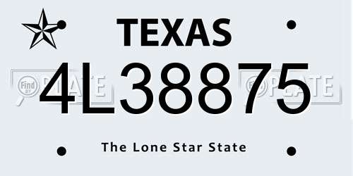 4L38875 Texas License Plate