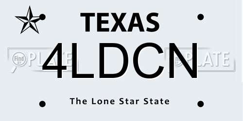 4LDCN Texas License Plate