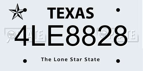 4LE8828 Texas License Plate