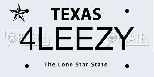 4LEEZY Texas License Plate