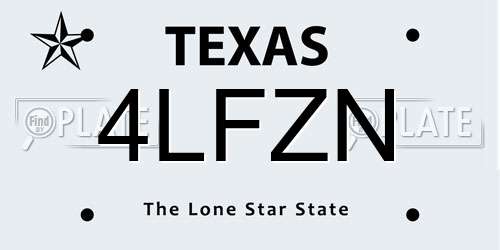 4LFZN Texas License Plate