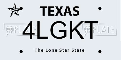 4LGKT Texas License Plate