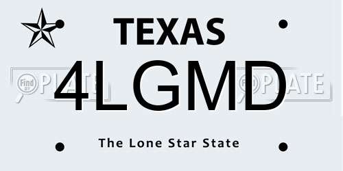 4LGMD Texas License Plate