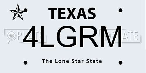 4LGRM Texas License Plate