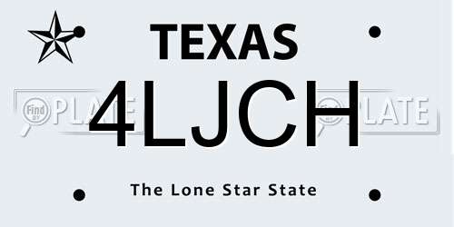 4LJCH Texas License Plate