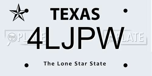4LJPW Texas License Plate