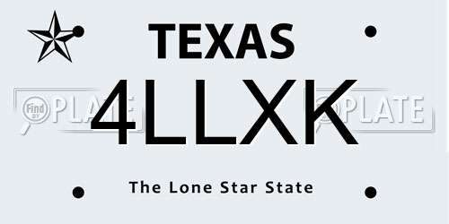 4LLXK Texas License Plate