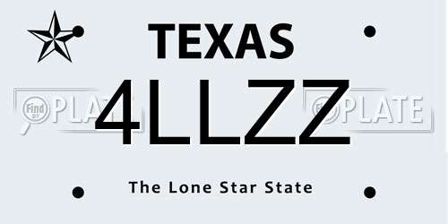4LLZZ Texas License Plate