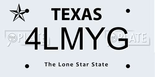 4LMYG Texas License Plate