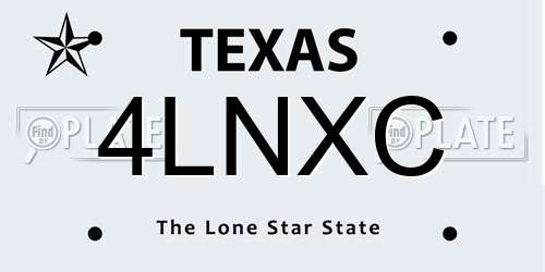 4LNXC Texas License Plate