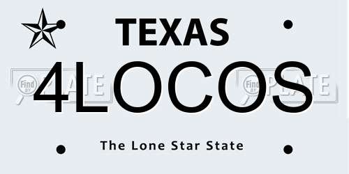 4LOCOS Texas License Plate