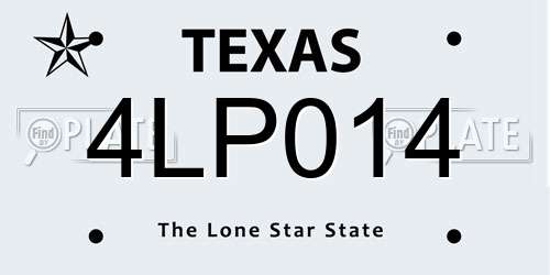 4LP014 Texas License Plate