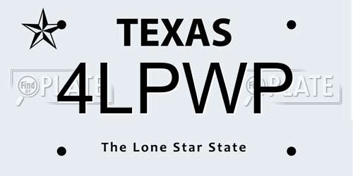 4LPWP Texas License Plate