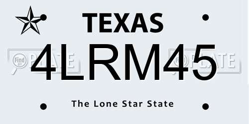 4LRM45 Texas License Plate