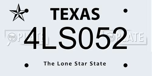 4LS052 Texas License Plate
