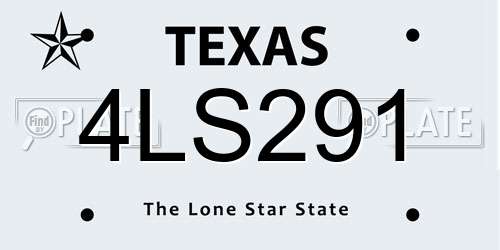 4LS291 Texas License Plate