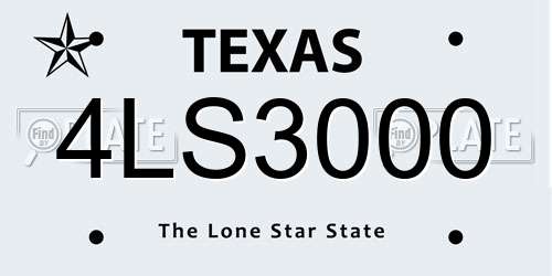 4LS3000 Texas License Plate