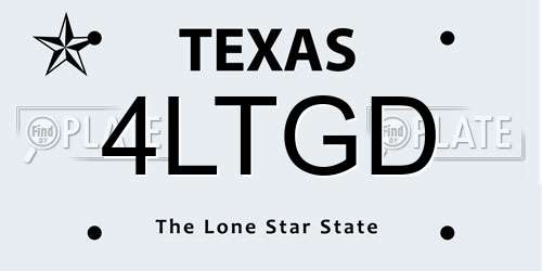 4LTGD Texas License Plate