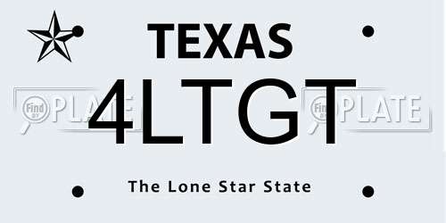 4LTGT Texas License Plate