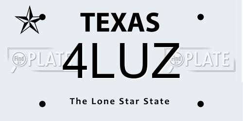 4LUZ Texas License Plate