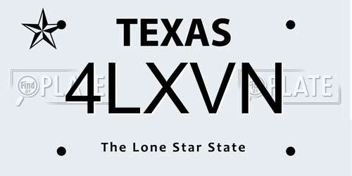 4LXVN Texas License Plate
