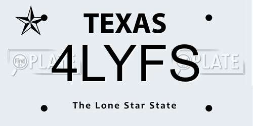 4LYFS Texas License Plate