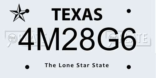 4M28G6 Texas License Plate