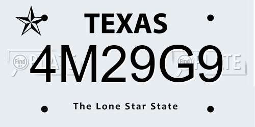 4M29G9 Texas License Plate