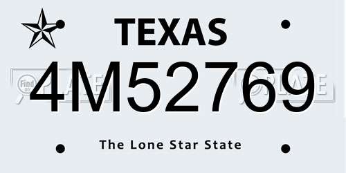 4M52769 Texas License Plate