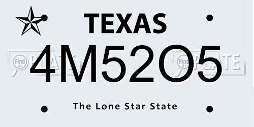 4M52O5 Texas License Plate