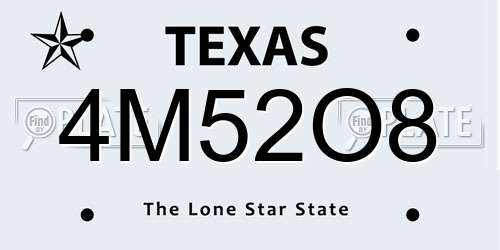 4M52O8 Texas License Plate