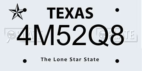 4M52Q8 Texas License Plate