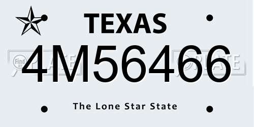 4M56466 Texas License Plate