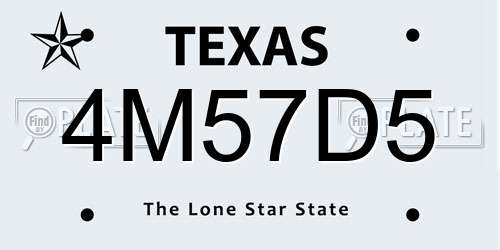 4M57D5 Texas License Plate