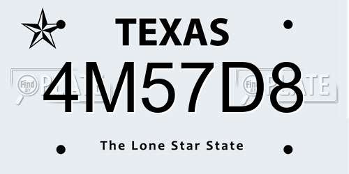 4M57D8 Texas License Plate