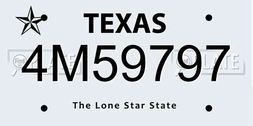 4M59797 Texas License Plate