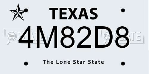 4M82D8 Texas License Plate