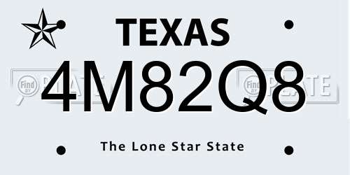 4M82Q8 Texas License Plate