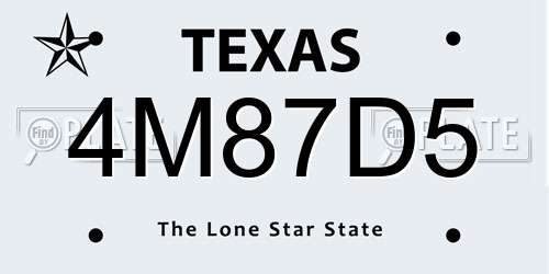 4M87D5 Texas License Plate