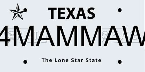 4MAMMAW Texas License Plate