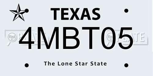 4MBT05 Texas License Plate