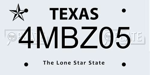 4MBZ05 Texas License Plate