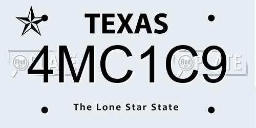 4MC1C9 Texas License Plate